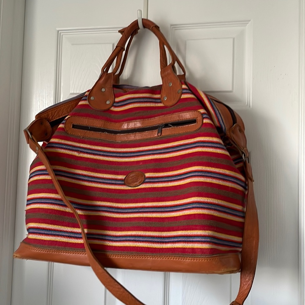 Large Traditional Leather Típico Guatemalan Bag